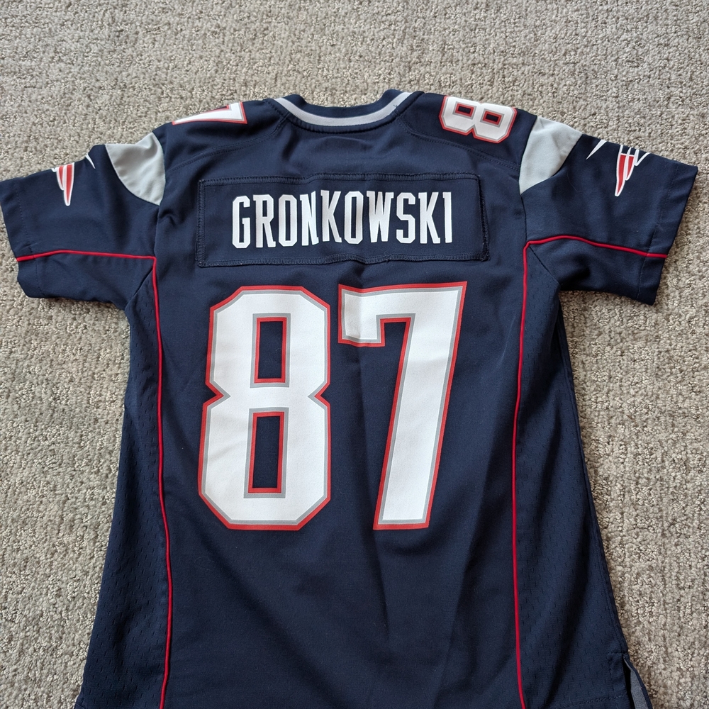 NFL Kids Navy and White Patriots Jersey - Picture 2 of 6
